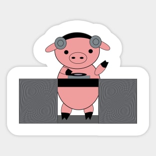 DJ Piggy Pig Sticker